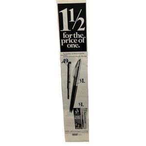 Sheaffer Pens Vintage Print Ad 1968 Good Ball Point 1 1/2 for the Price of One